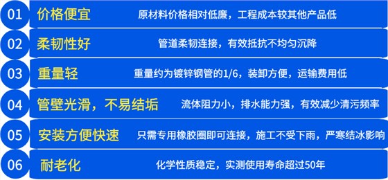 UPVC大口径排污管性能特点